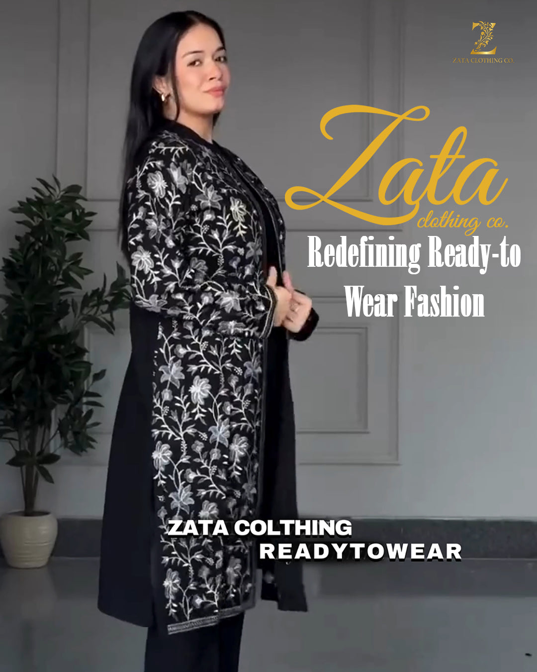 ZCc-07 Liya Gown 3pcs Embroidered Dress