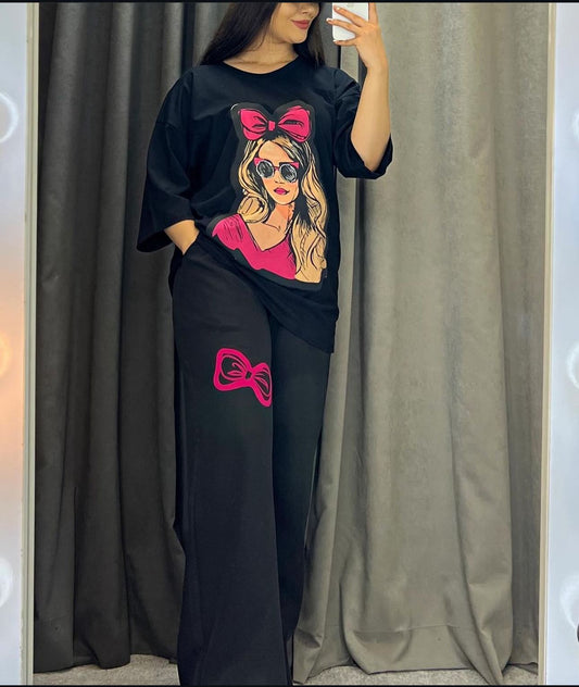 ZCC-25 Printed Drop-Shoulder Tee Trousers