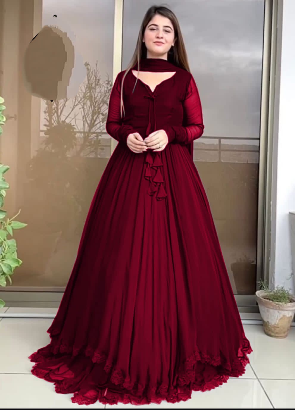 ANARKALI MAXY MACHING LASE WORK