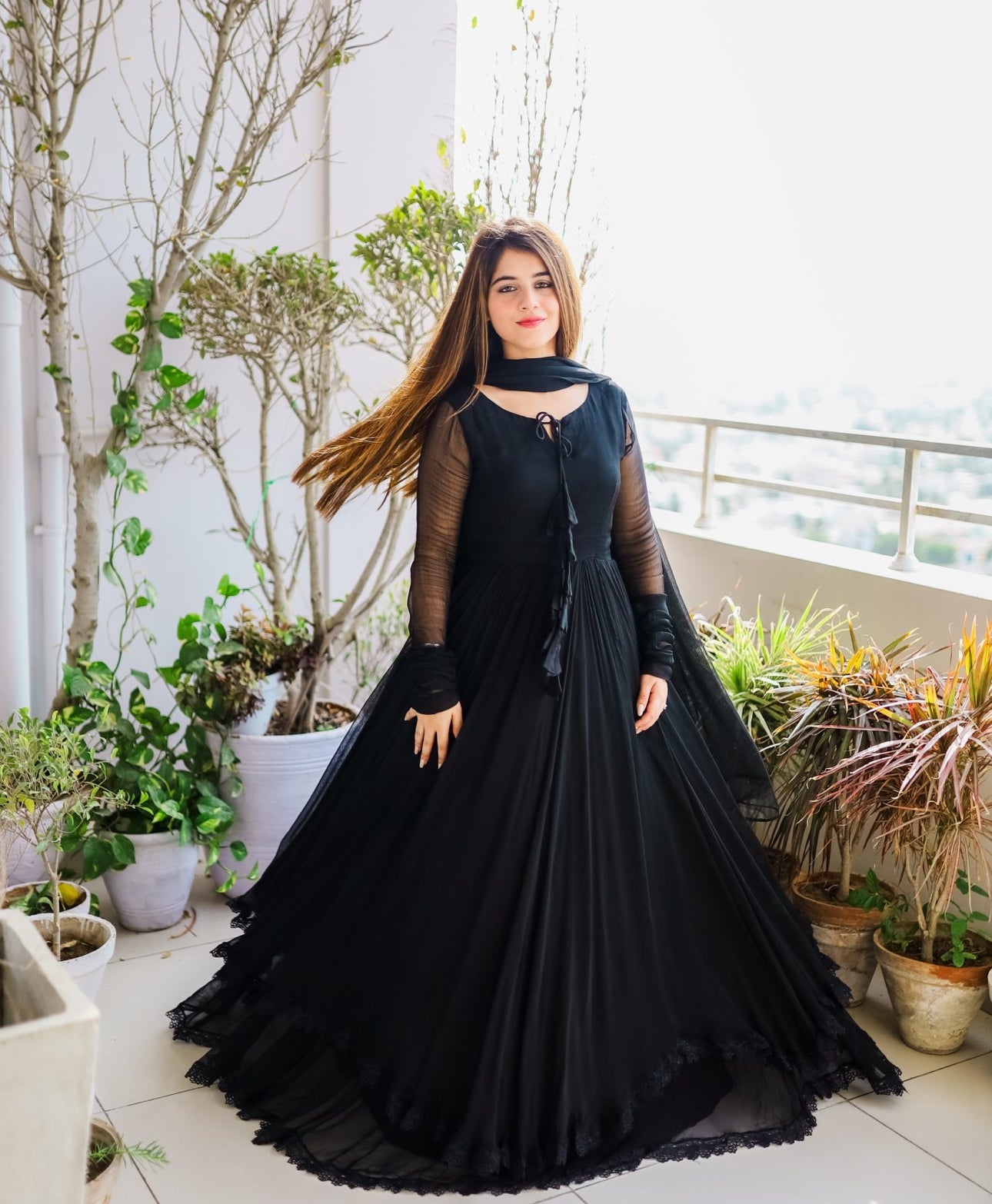 ANARKALI MAXY MACHING LASE WORK