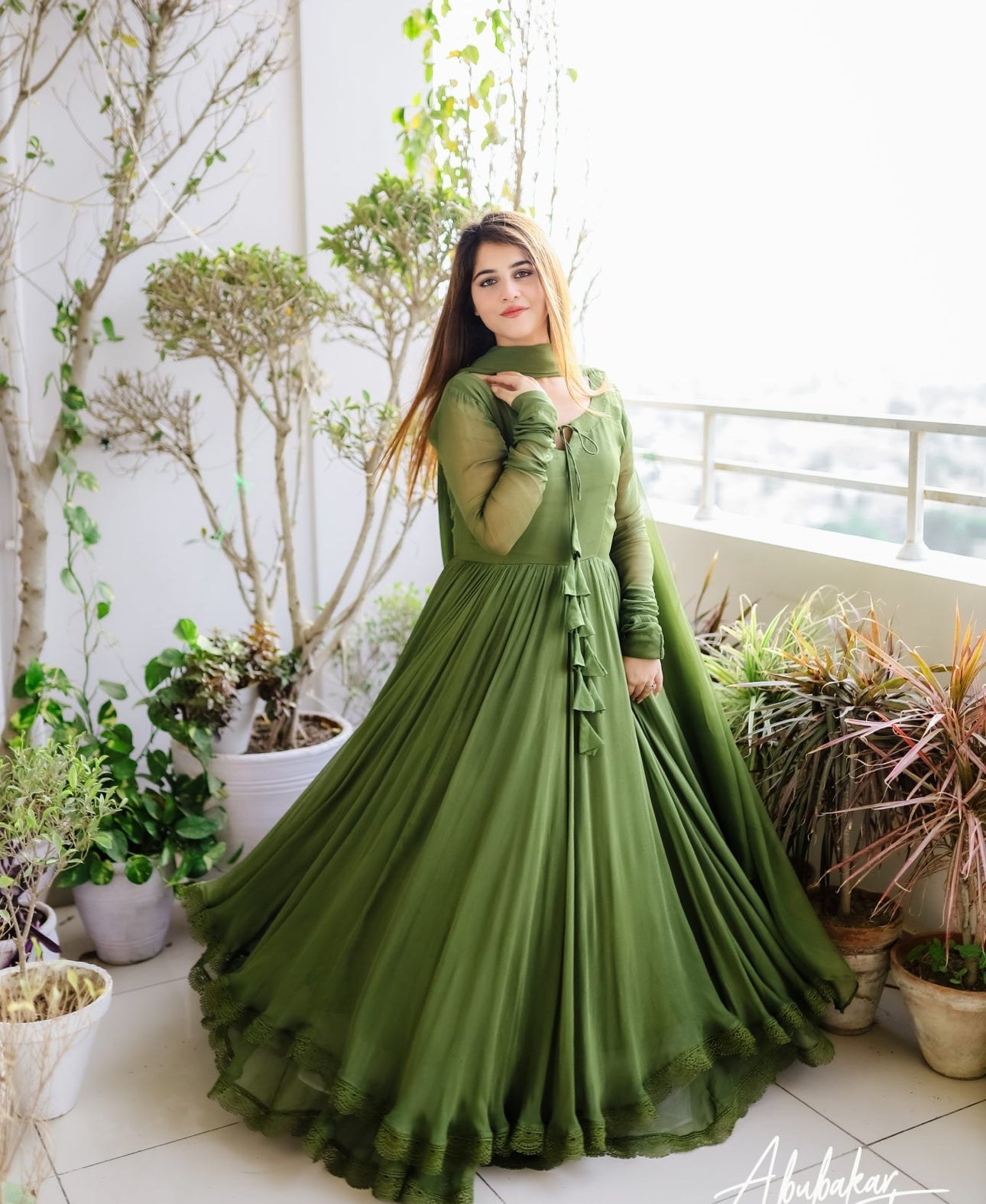 ANARKALI MAXY MACHING LASE WORK